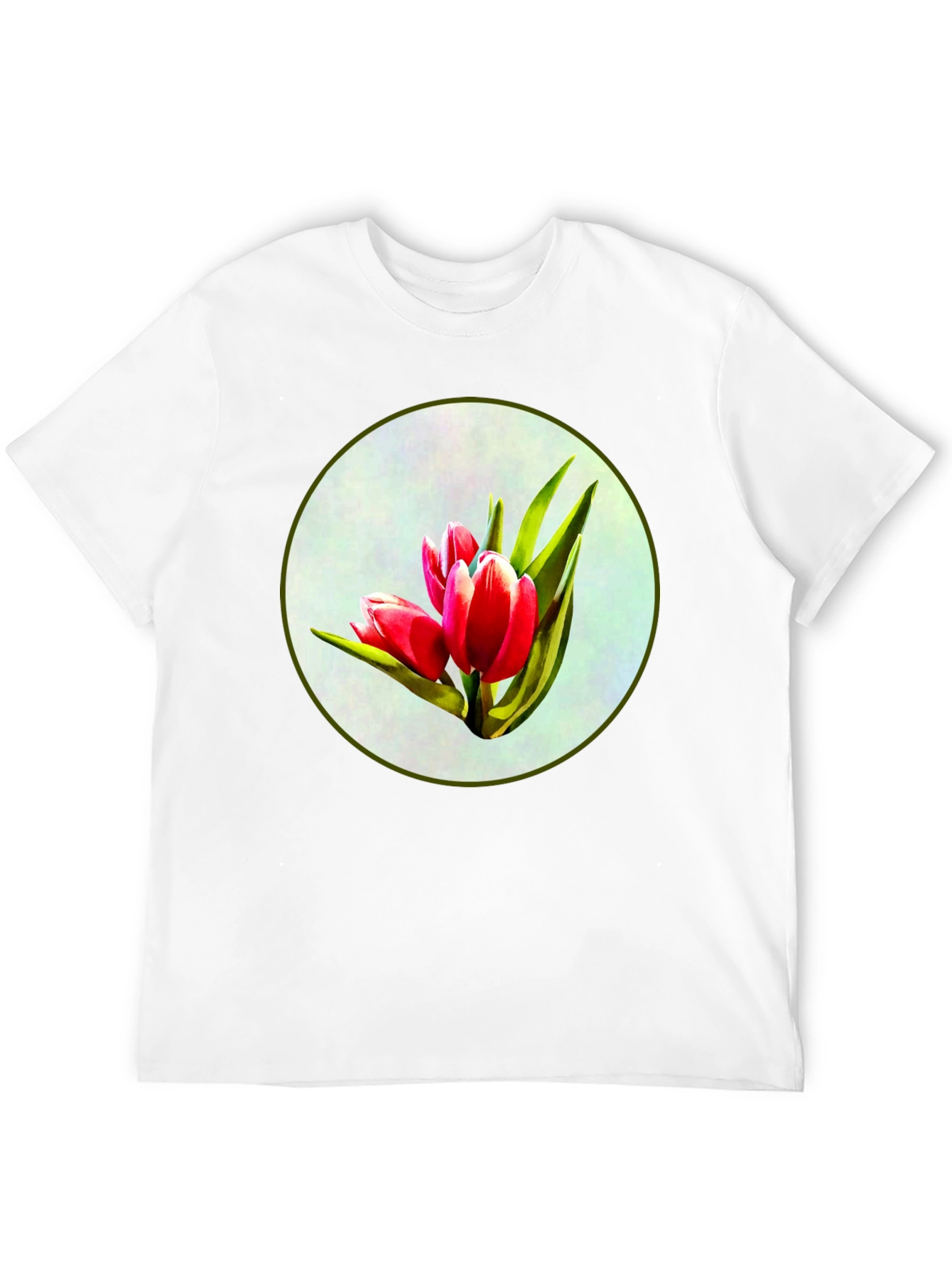 Tulip Print Black T-Shirt