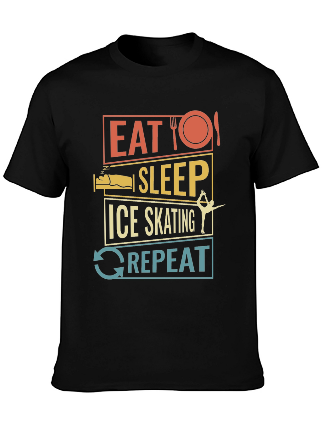 Eat Sleep Ice Skating Repeat Graphic T-Shirt
