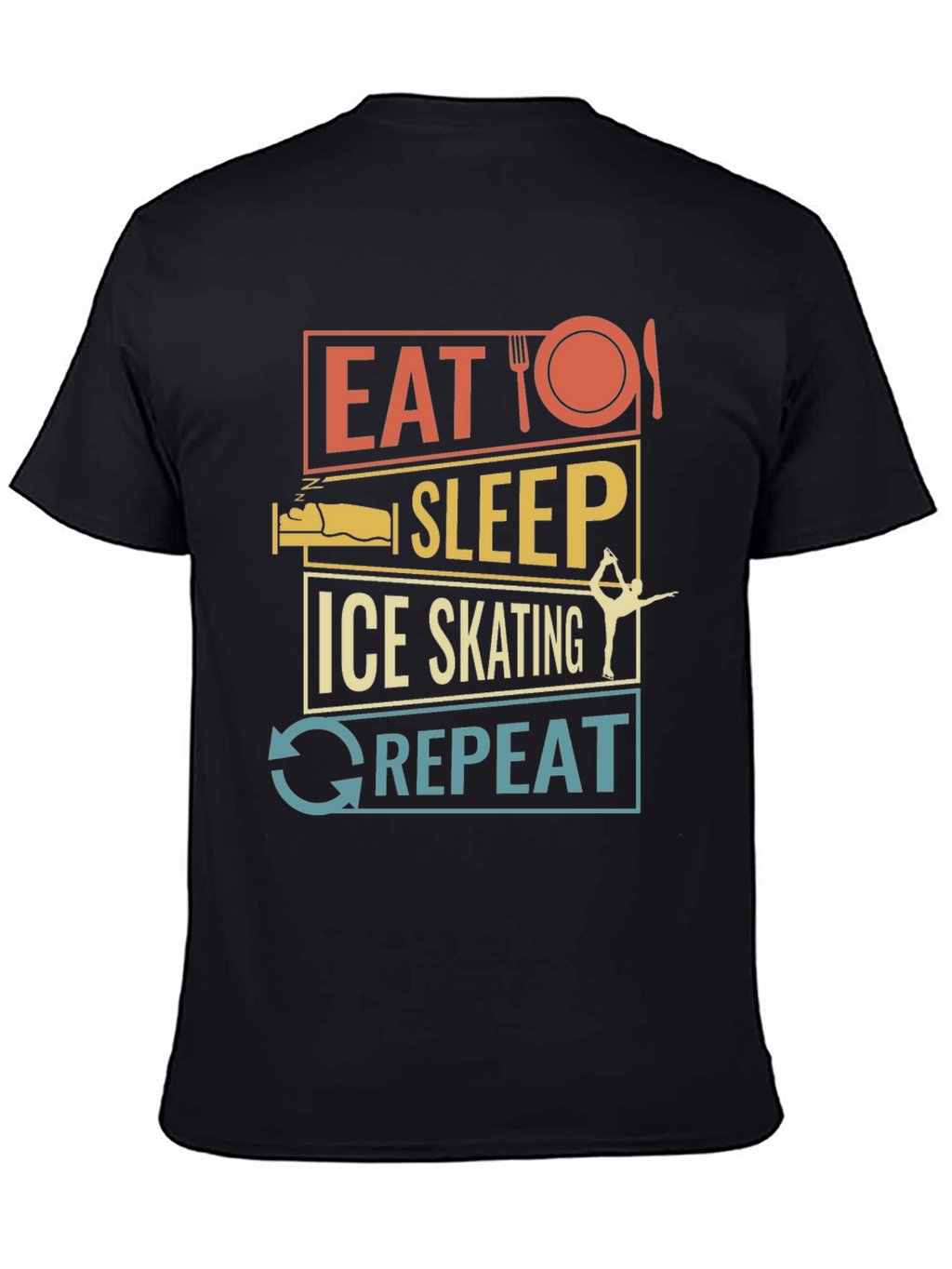 Eat Sleep Ice Skating Repeat Graphic T-Shirt