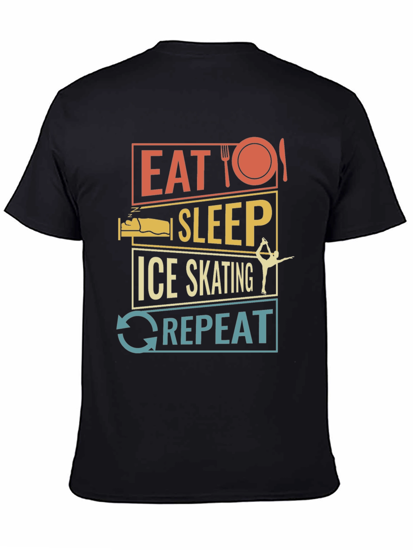 Eat Sleep Ice Skating Repeat Graphic T-Shirt
