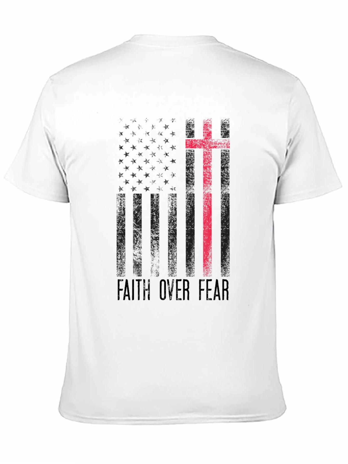 Faith Over Fear American Flag Graphic T-Shirt