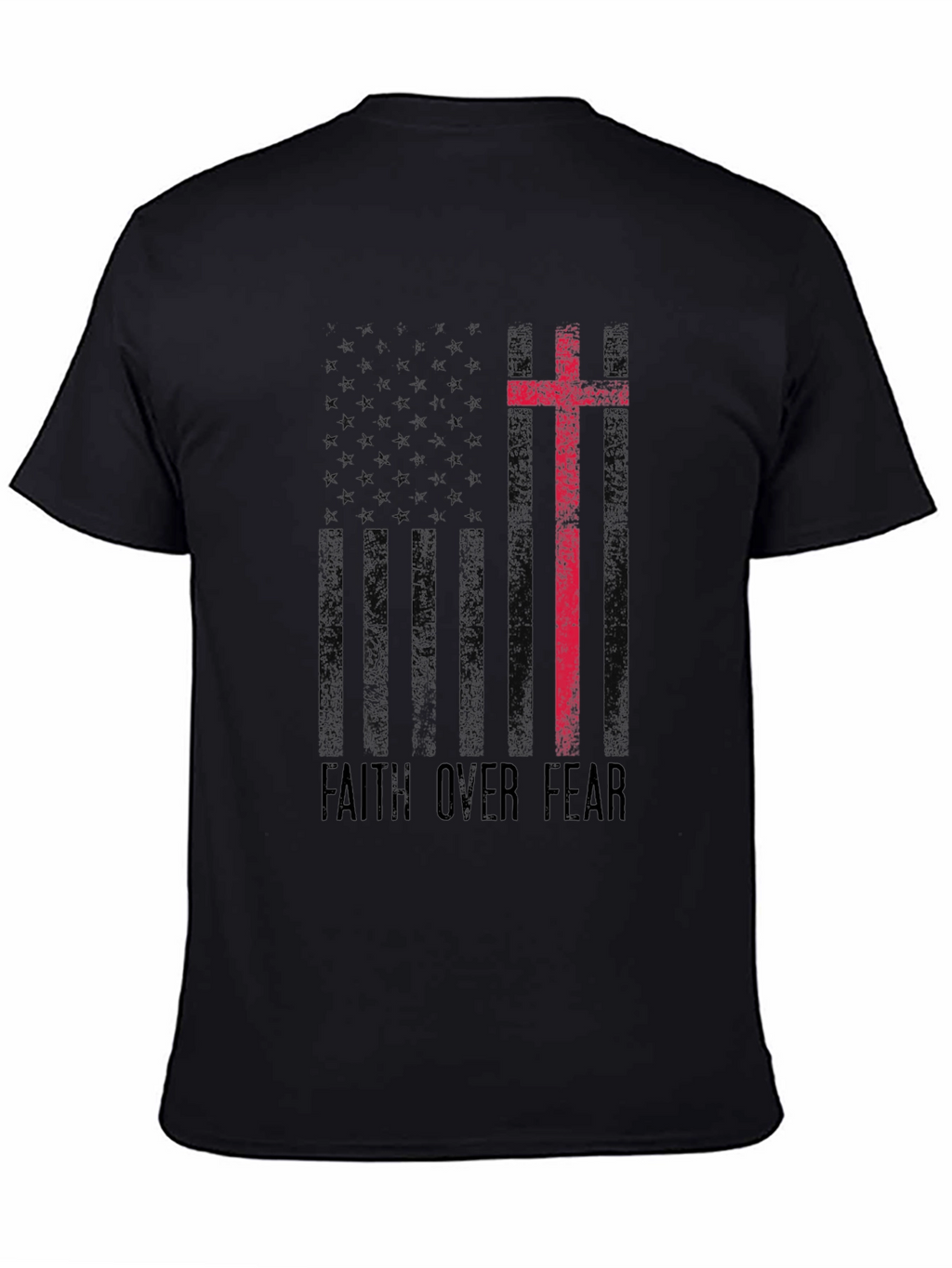 Faith Over Fear American Flag Graphic T-Shirt