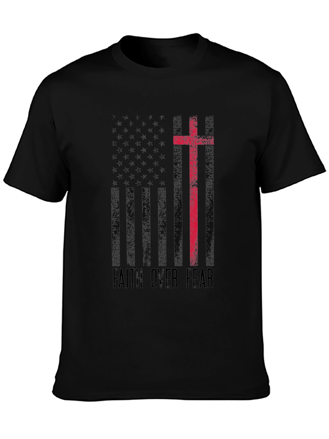 Faith Over Fear American Flag Graphic T-Shirt