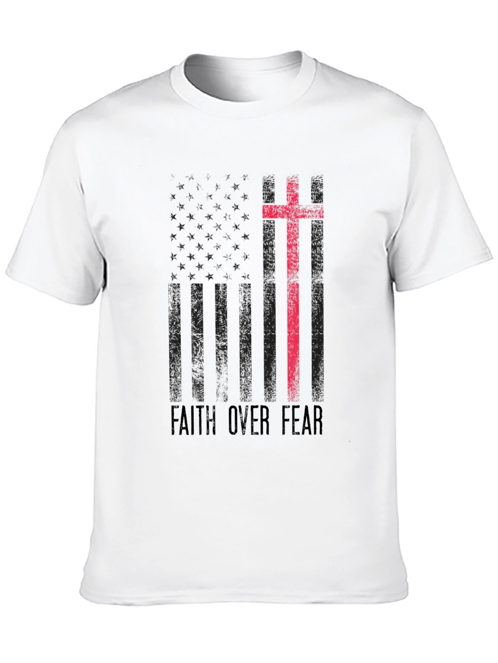 Faith Over Fear American Flag Graphic T-Shirt