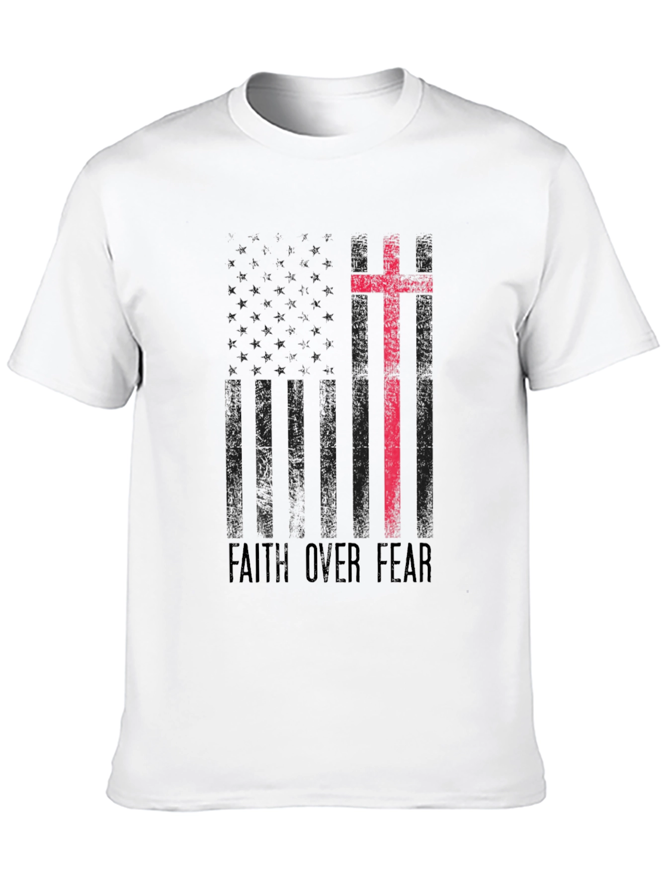 Faith Over Fear American Flag Graphic T-Shirt
