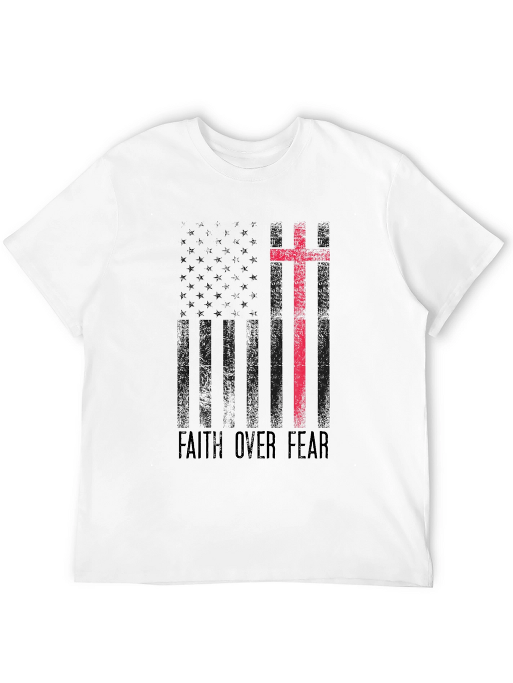 Faith Over Fear American Flag Graphic T-Shirt