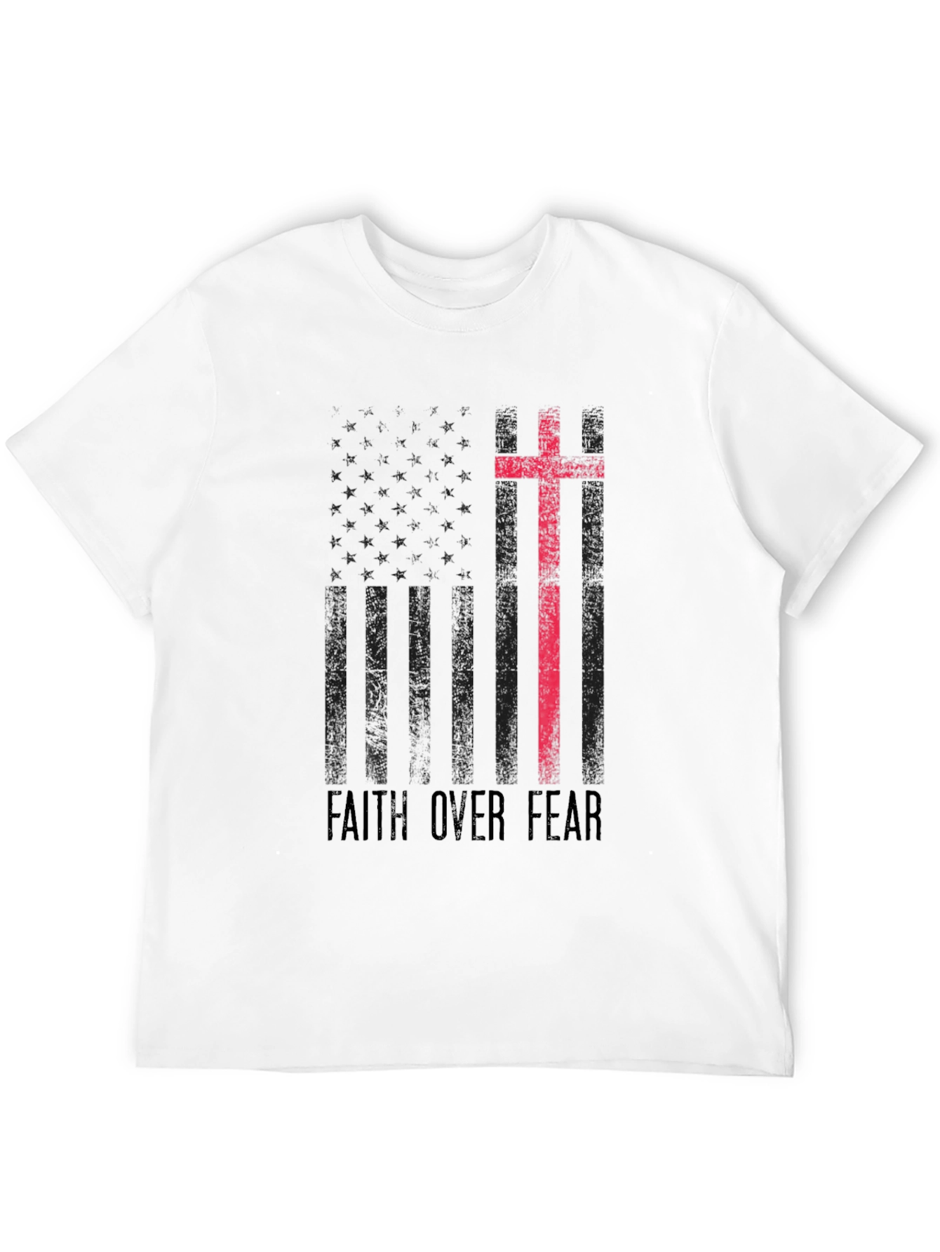 Faith Over Fear American Flag Graphic T-Shirt