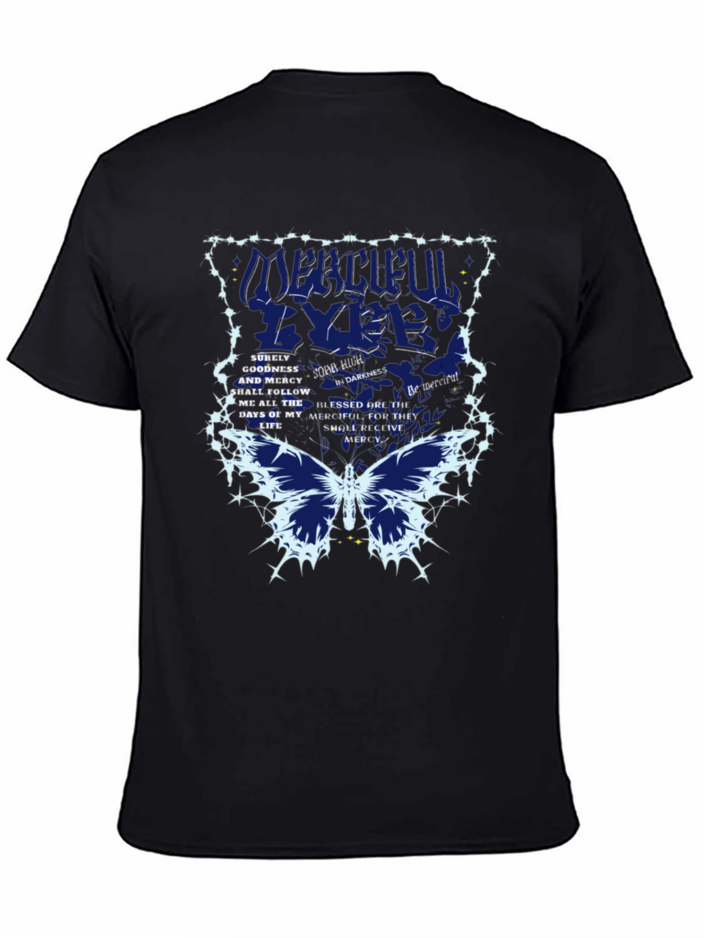 Merciful Eyes Graphic Tee - Black Cotton Blend T-Shirt