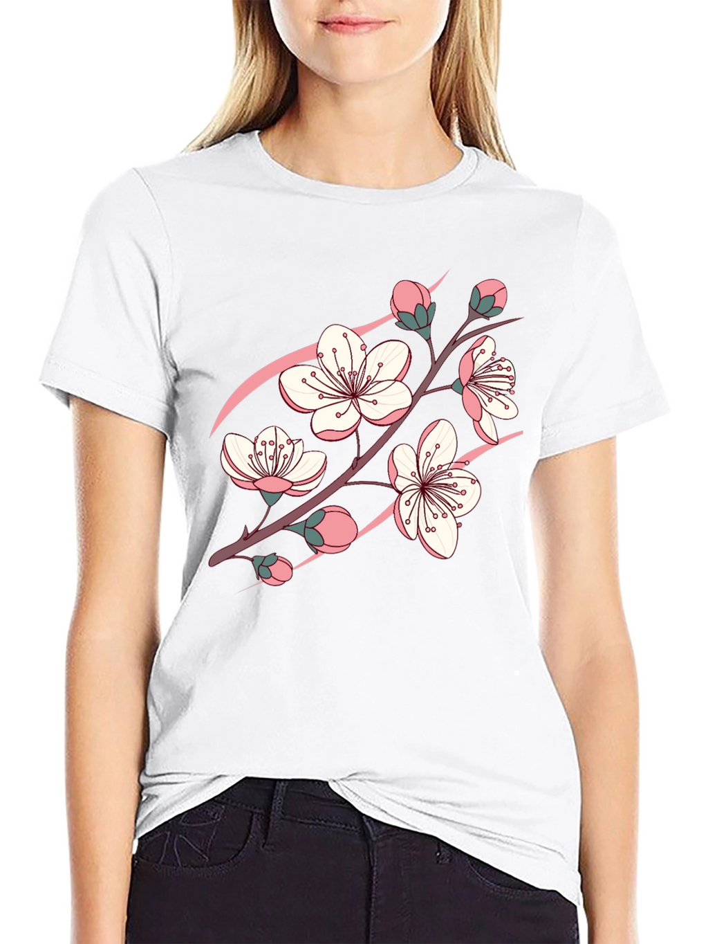 Blossom Graphic Black T-Shirt