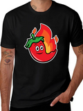 Spicy Chili Pepper Graphic Tee - Black