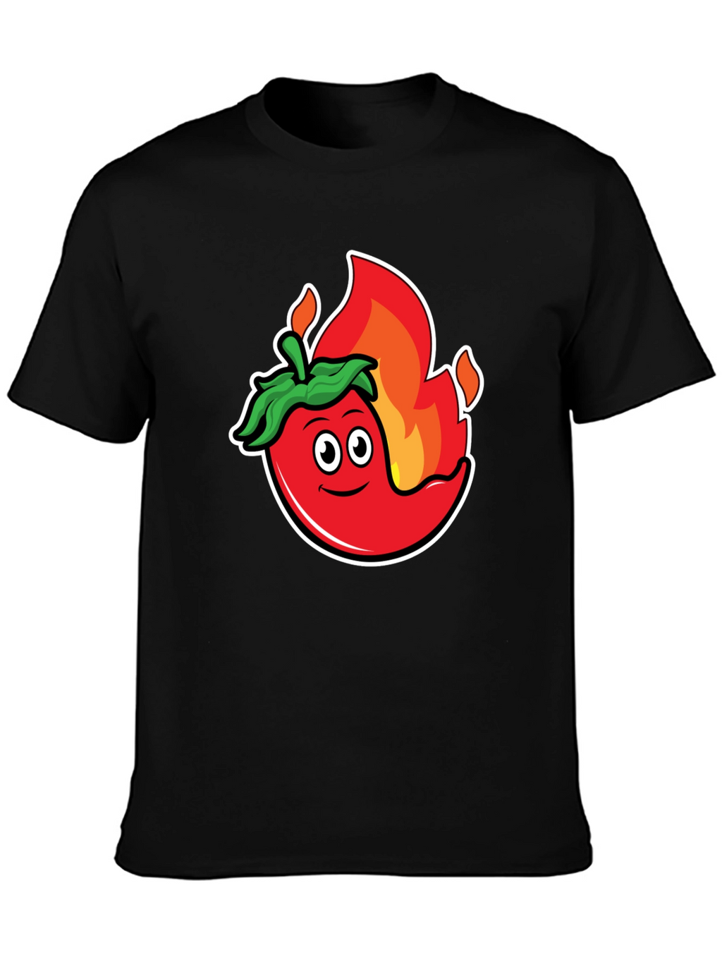 Spicy Chili Pepper Graphic Tee - Black