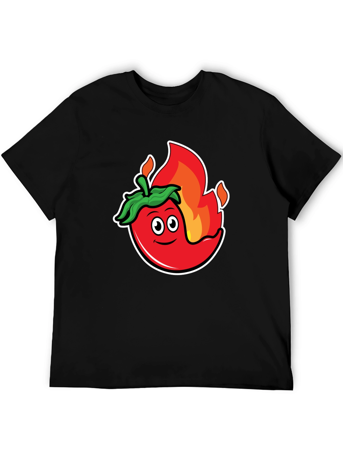 Spicy Chili Pepper Graphic Tee - Black