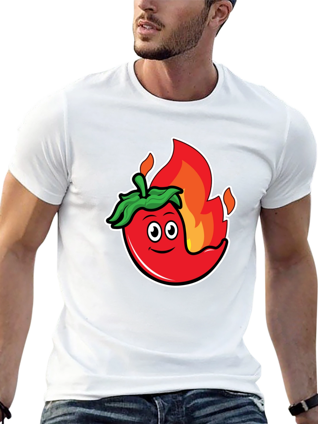 Spicy Chili Pepper Graphic Tee - Black