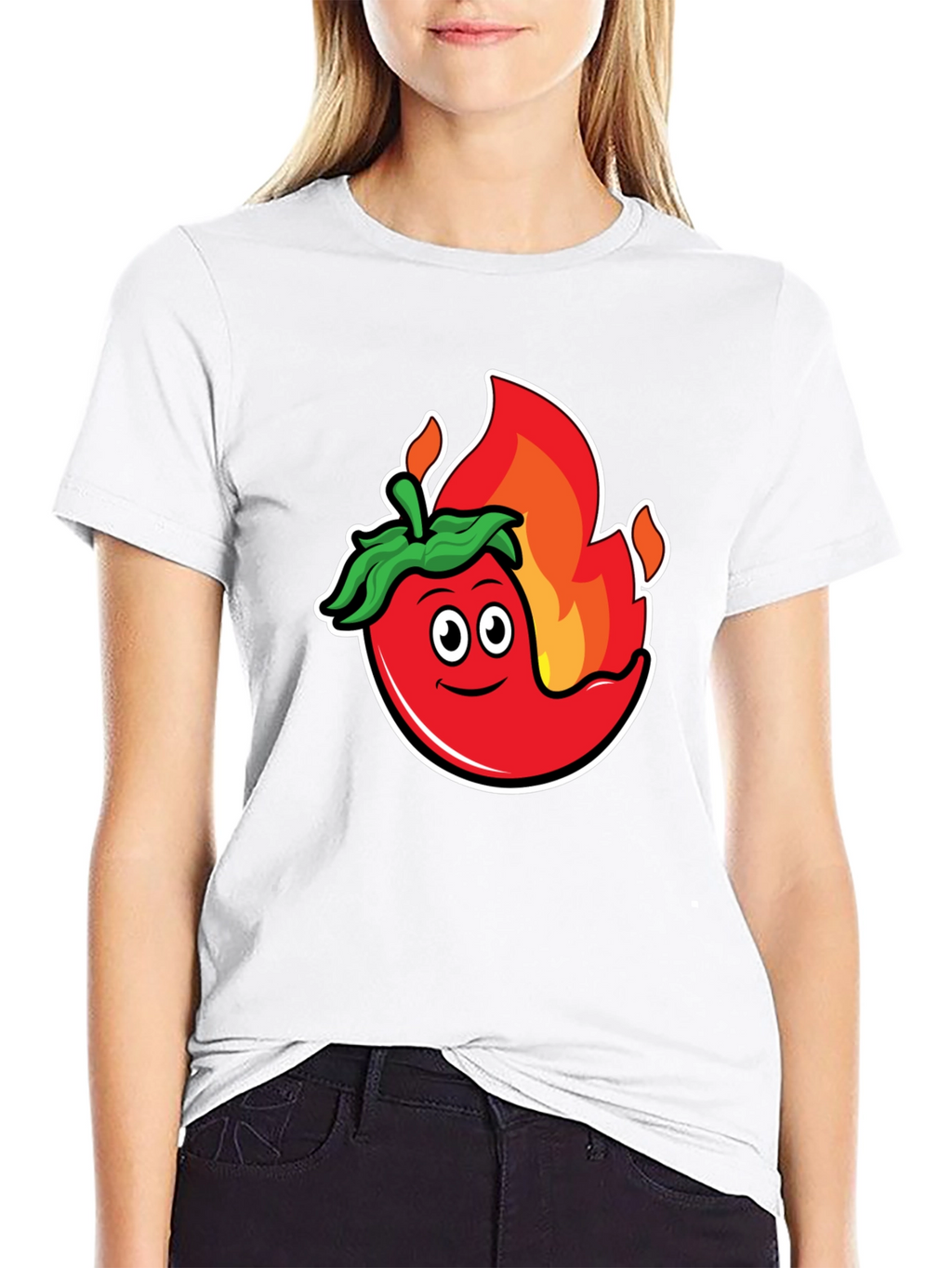 Spicy Chili Pepper Graphic Tee - Black