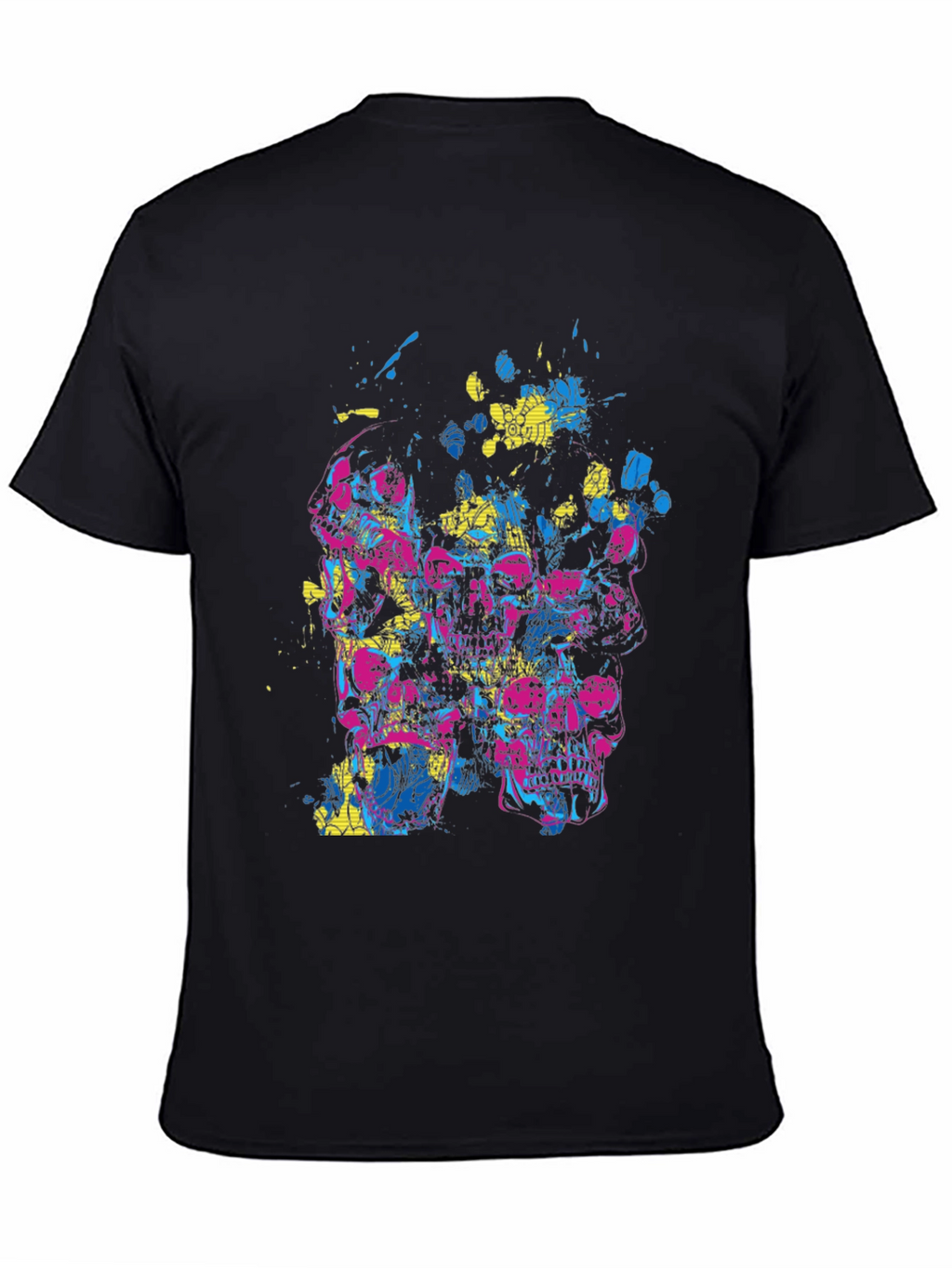 Skull Graphic Print Black Crew Neck Tee