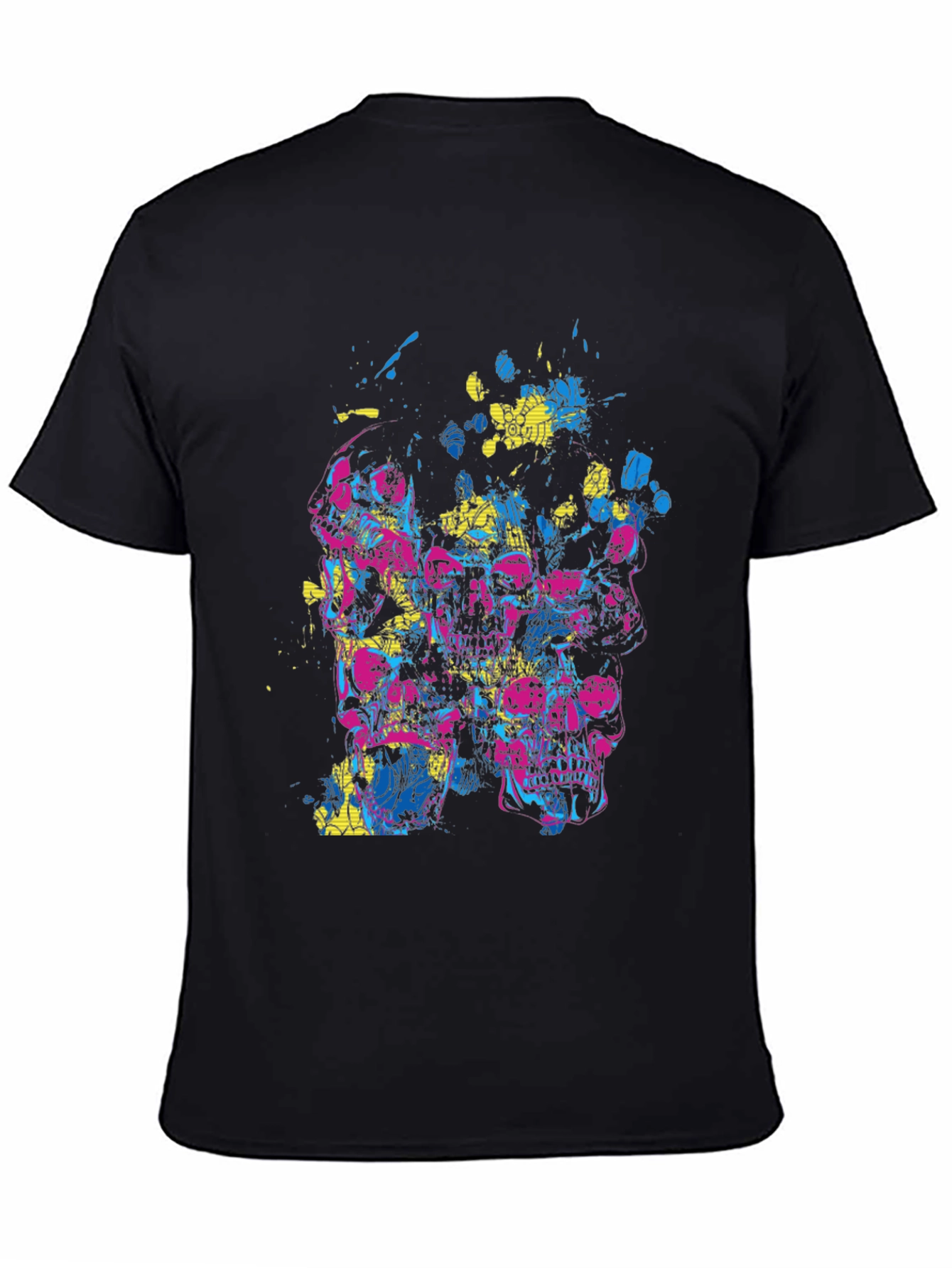 Skull Graphic Print Black Crew Neck Tee