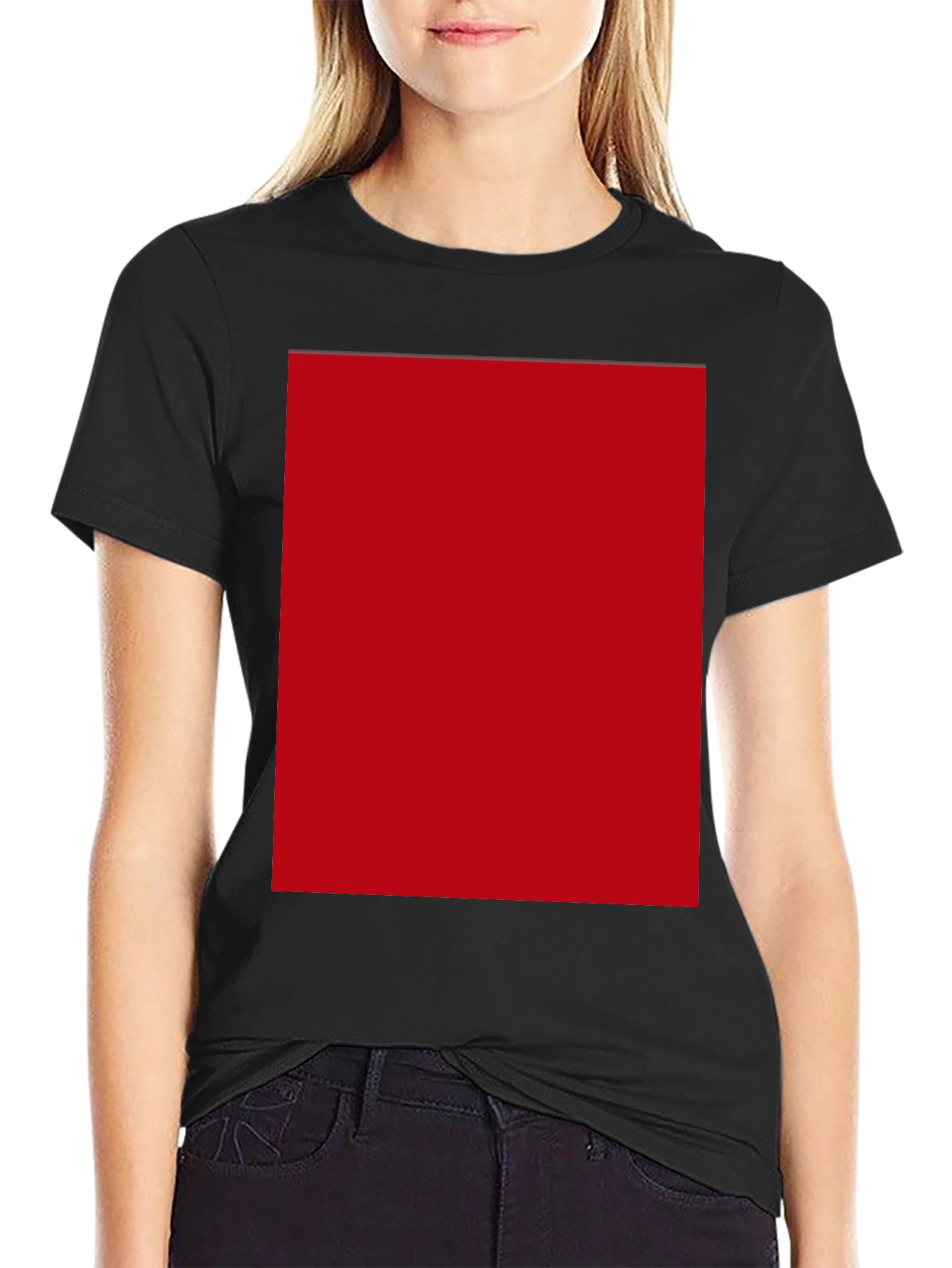 Modern Black T-Shirt with Bold Red Design
