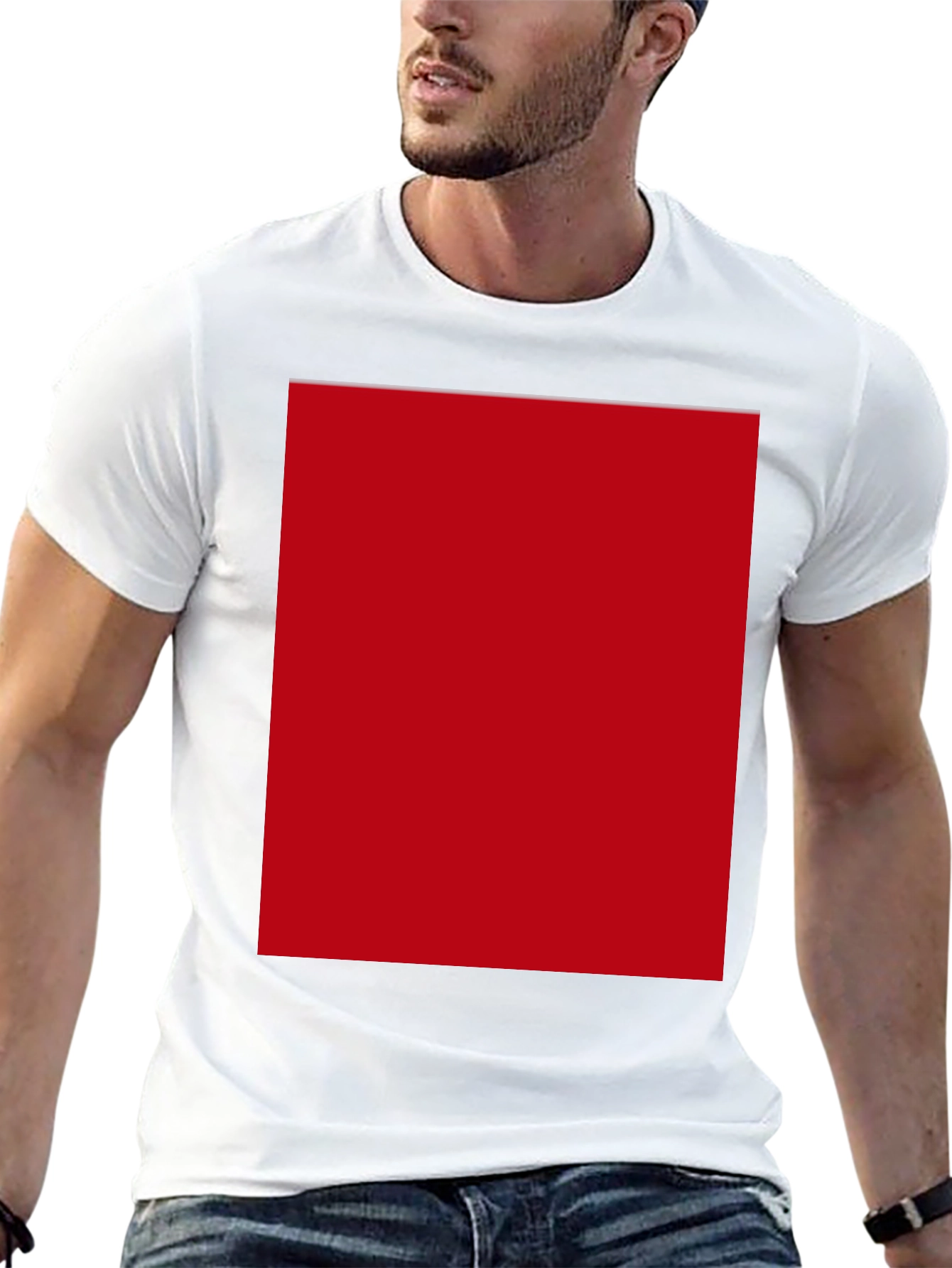 Modern Black T-Shirt with Bold Red Design