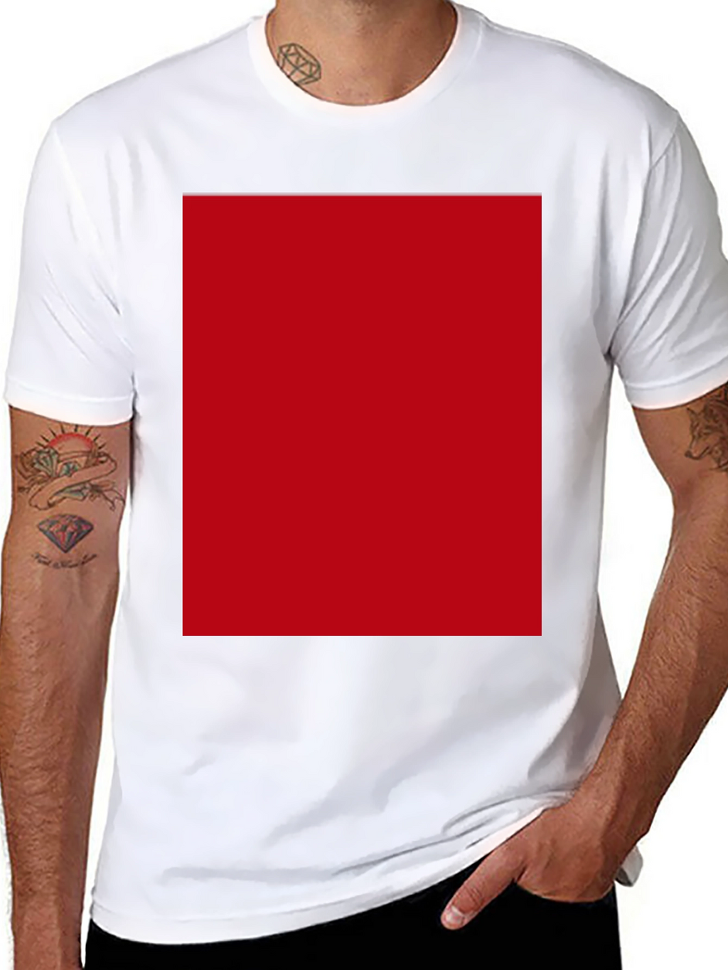 Modern Black T-Shirt with Bold Red Design