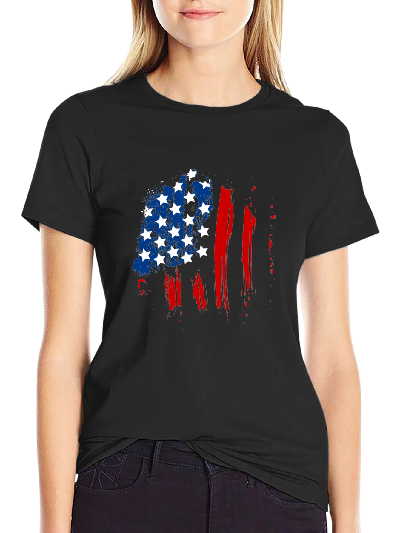Distressed American Flag Graphic Tee