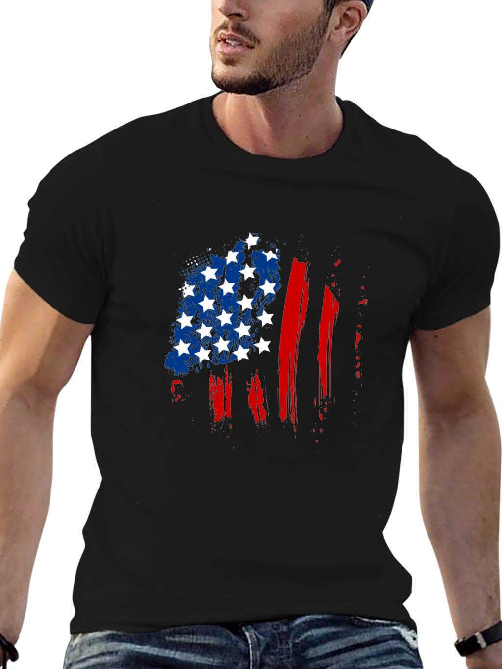 Distressed American Flag Graphic Tee