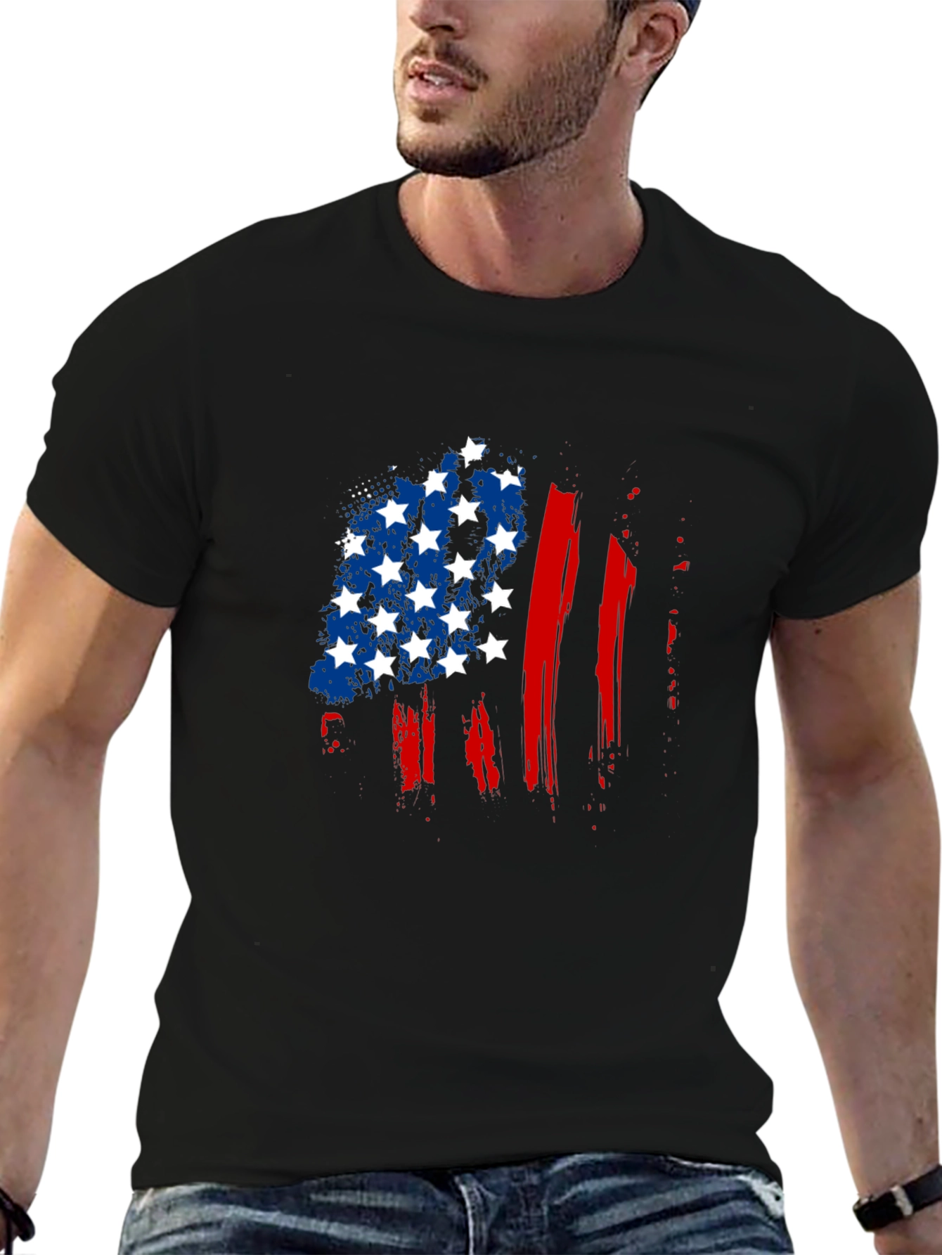Distressed American Flag Graphic Tee
