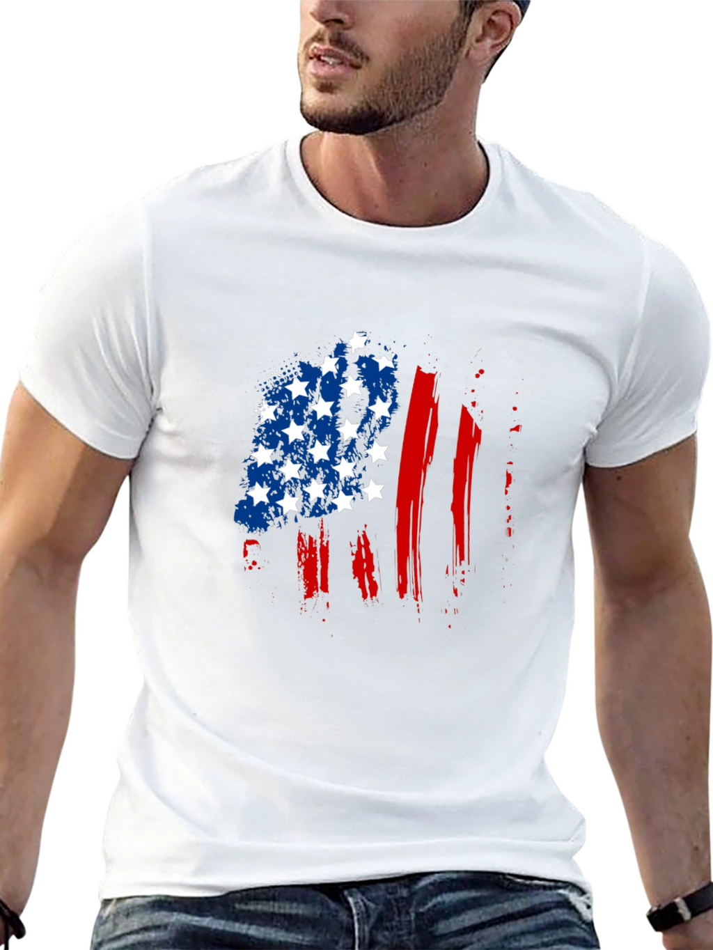 Distressed American Flag Graphic Tee