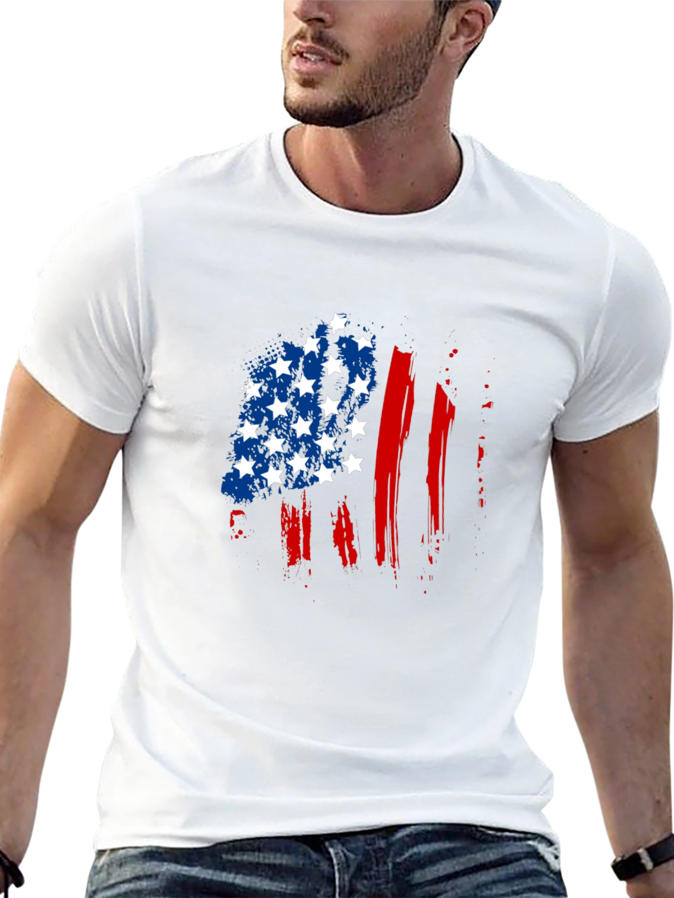 Distressed American Flag Graphic Tee