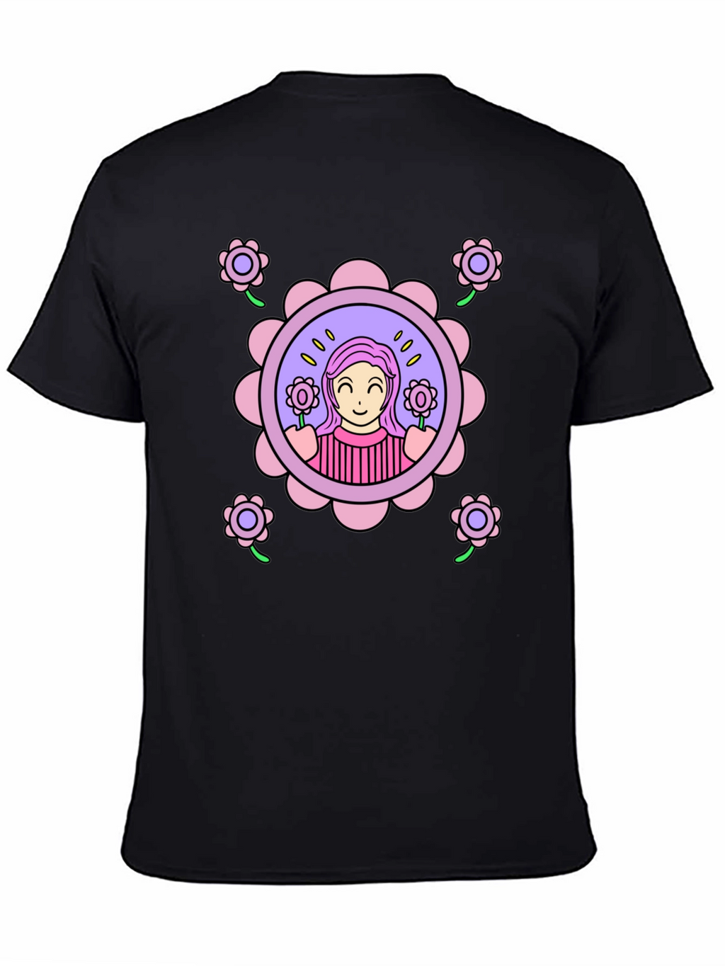 Floral Girl Graphic T-Shirt - Fun & Stylish