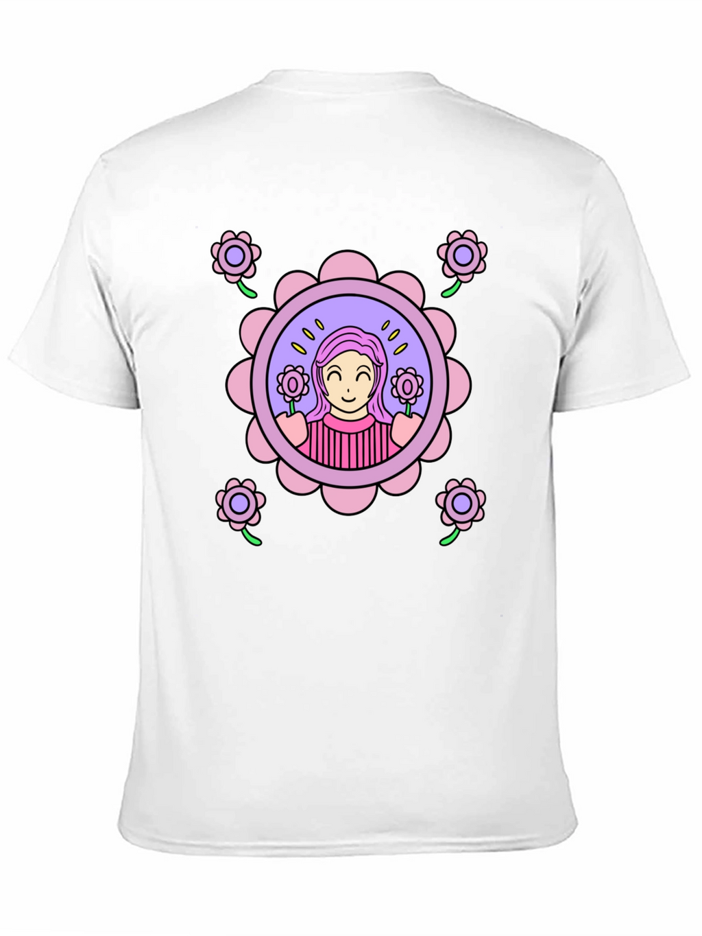 Floral Girl Graphic T-Shirt - Fun & Stylish