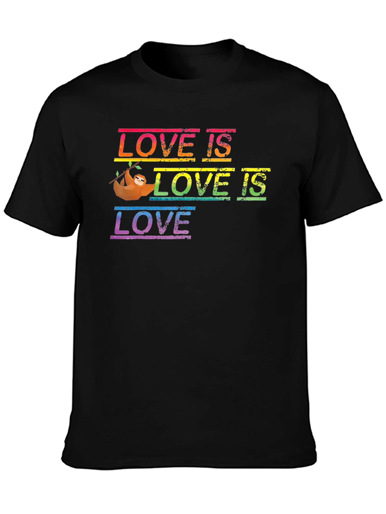 Love is Love LGBTQ+ Sloth Graphic T-Shirt