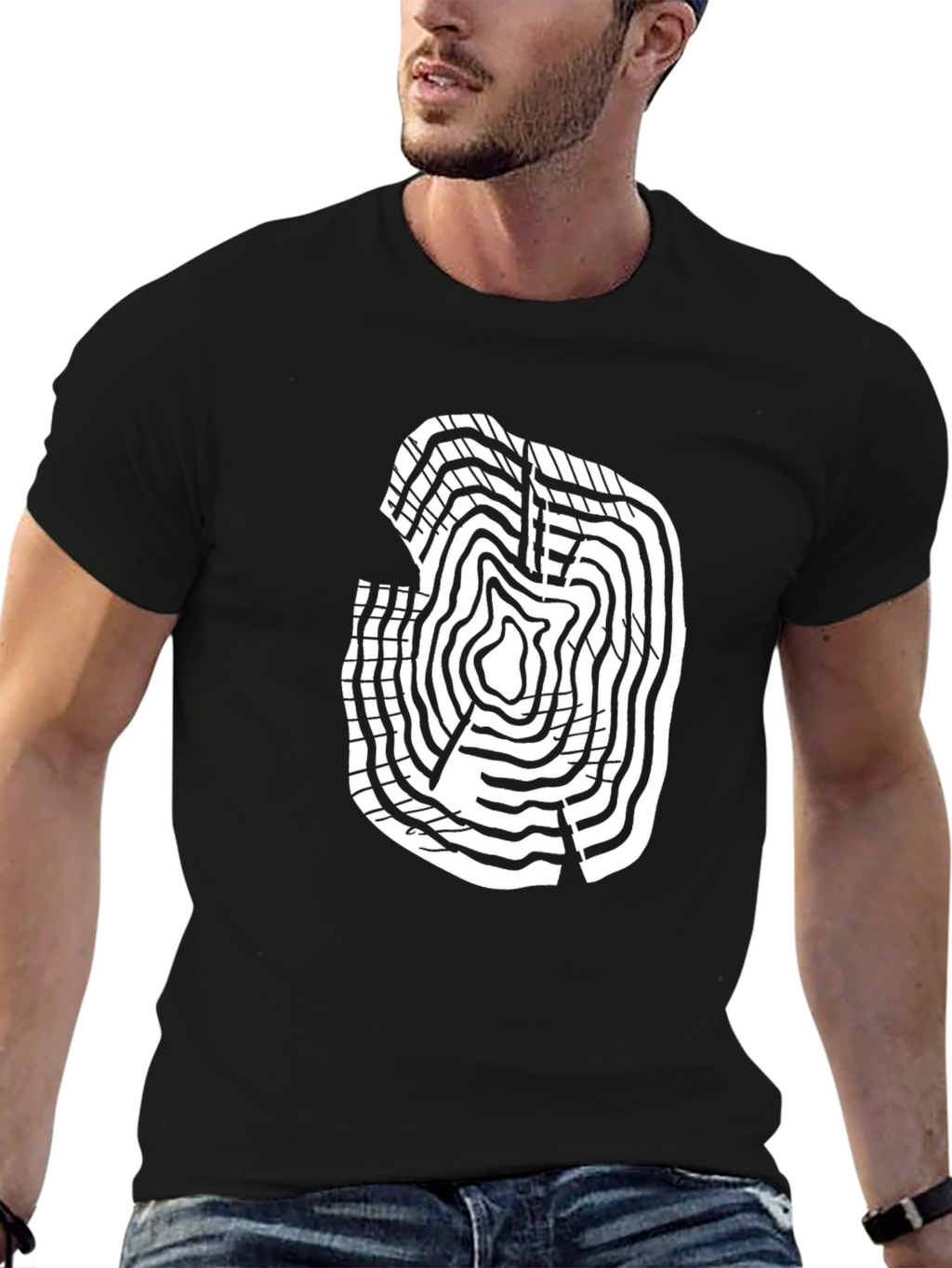 Tree Ring Graphic Black T-Shirt