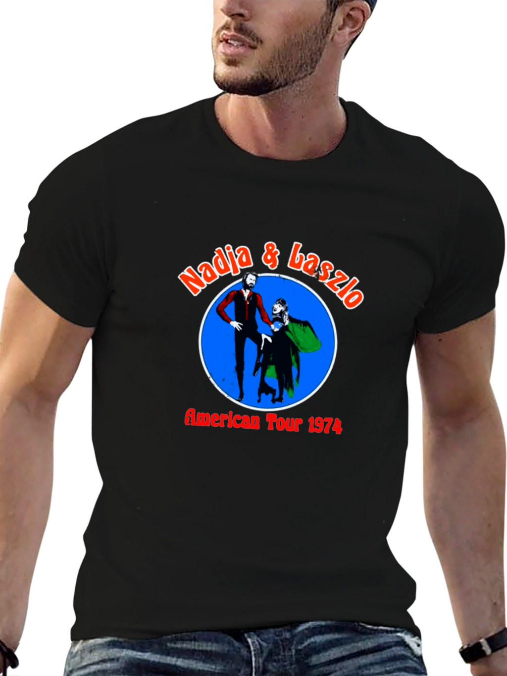 Nadja & Laszlo American Tour 1974 Black T-Shirt