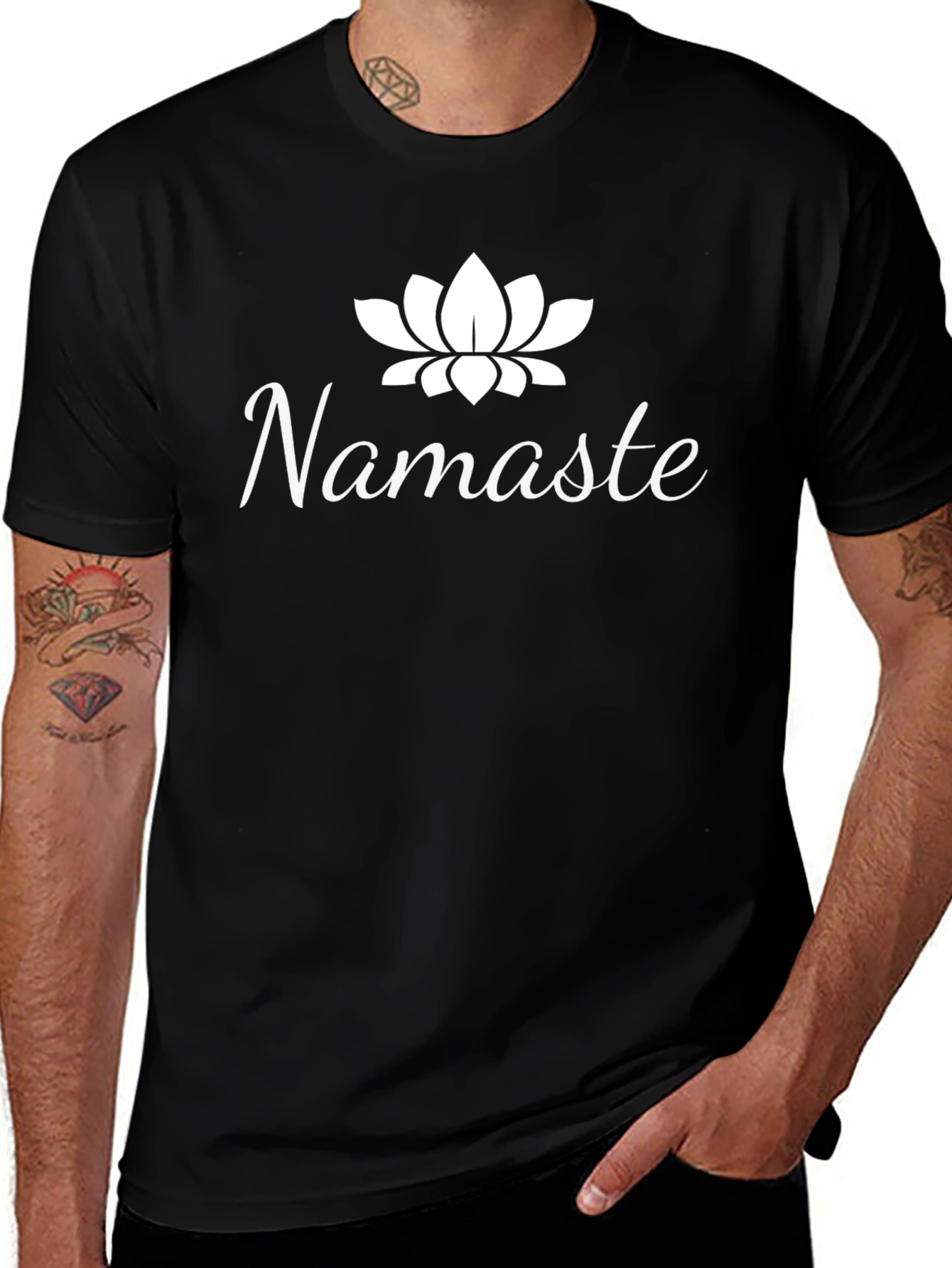 Namaste Lotus Flower Graphic Tee - Yoga Shirt