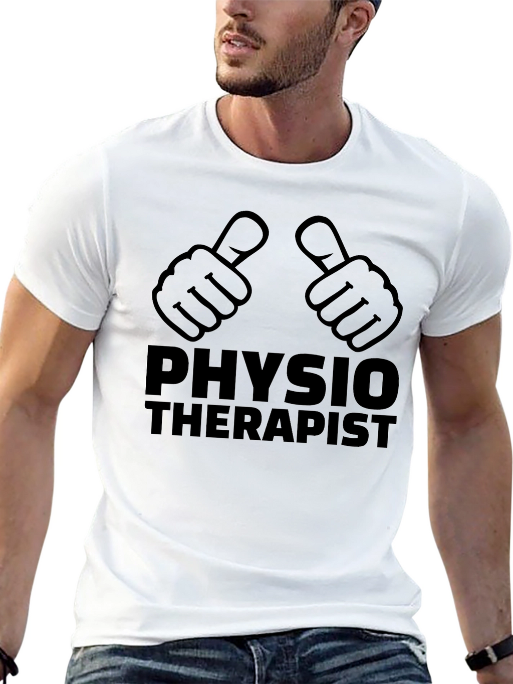 Physiotherapist T-Shirt - Thumbs Up Design