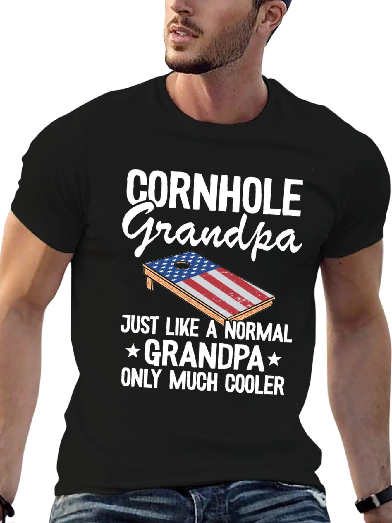 Cornhole Grandpa T-Shirt - Cool Grandfather Gift