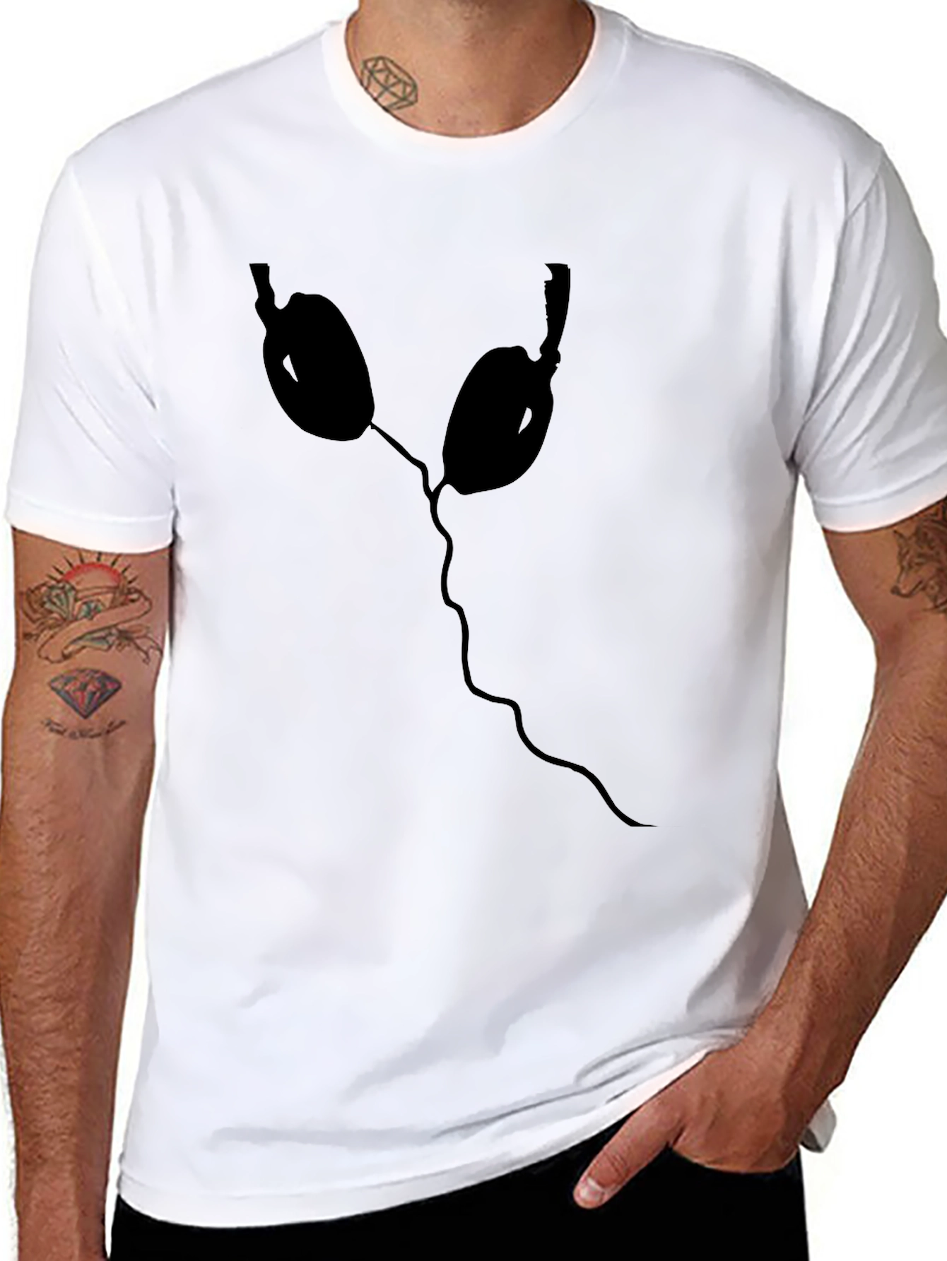Headphones Graphic Tee - Black Casual T-Shirt