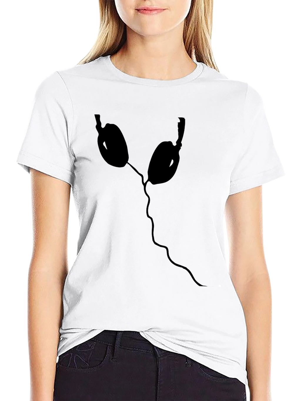 Headphones Graphic Tee - Black Casual T-Shirt