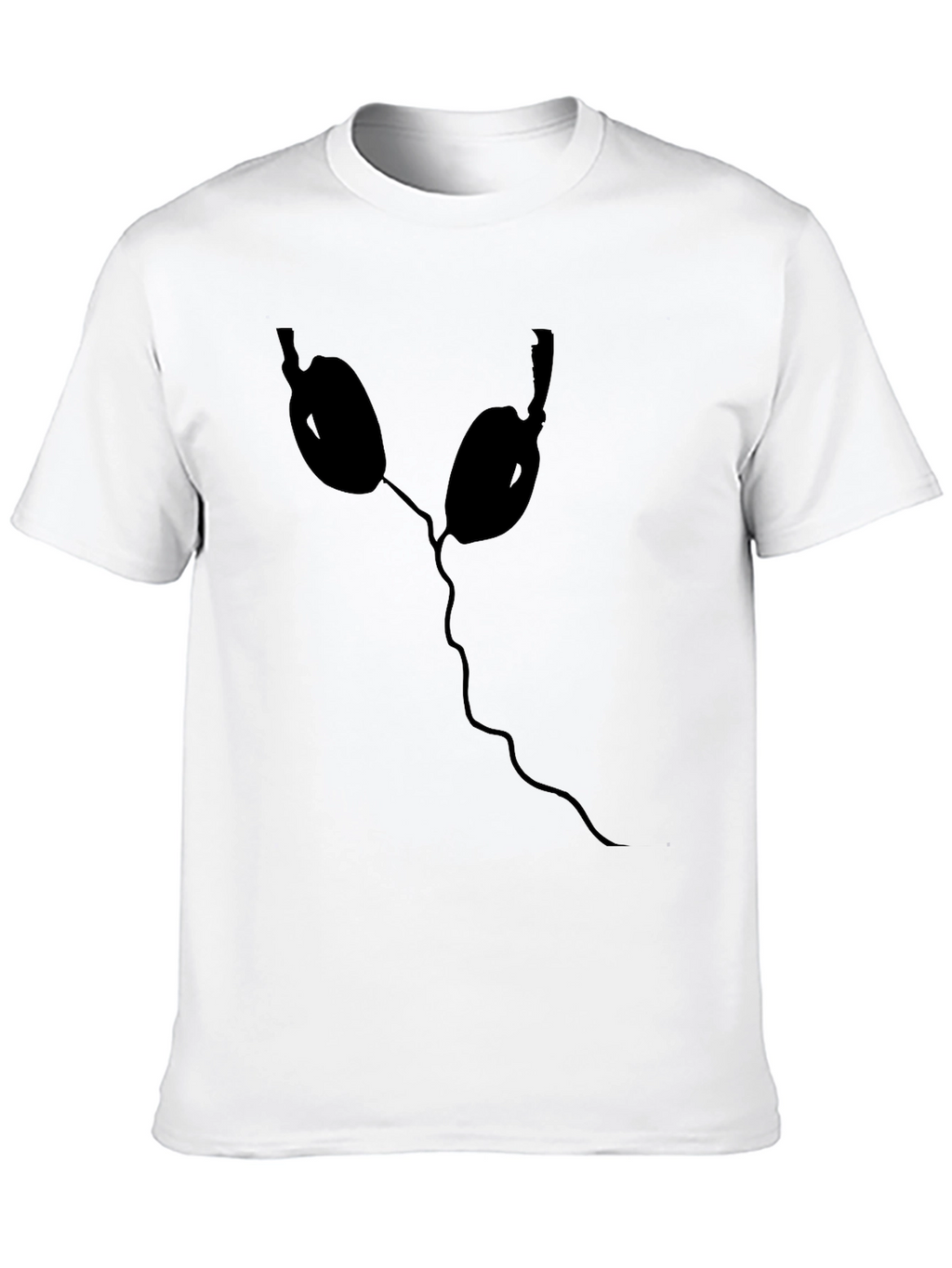 Headphones Graphic Tee - Black Casual T-Shirt