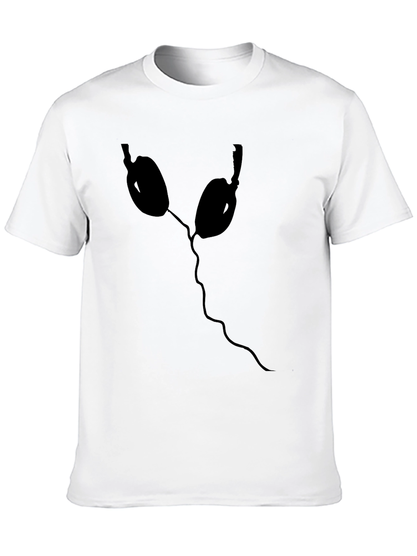 Headphones Graphic Tee - Black Casual T-Shirt