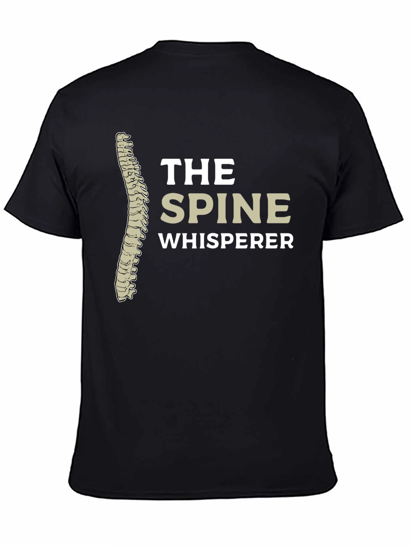 Spine Whisperer Black Graphic Tee - Chiropractic Humor