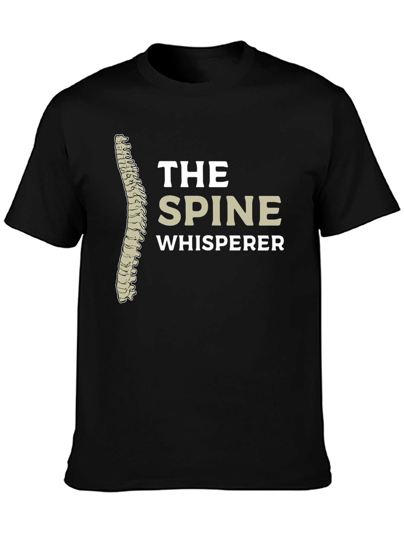 Spine Whisperer Black Graphic Tee - Chiropractic Humor