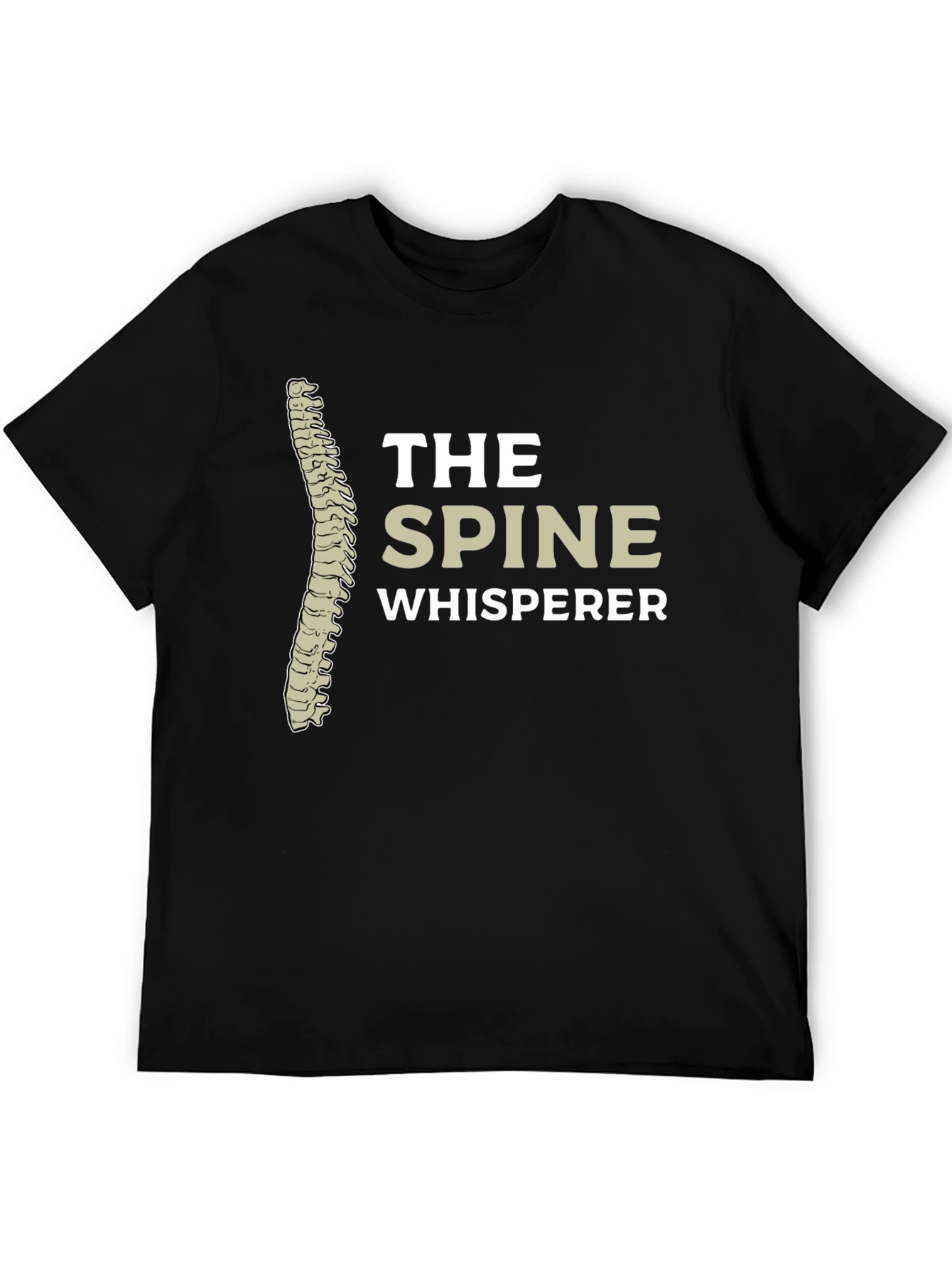 Spine Whisperer Black Graphic Tee - Chiropractic Humor