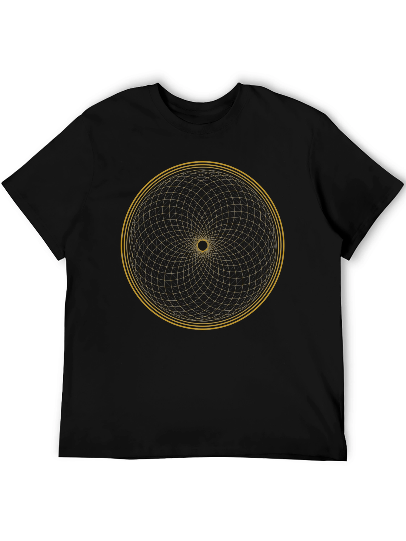 Geometric Circle Graphic Tee - Modern Black T-Shirt