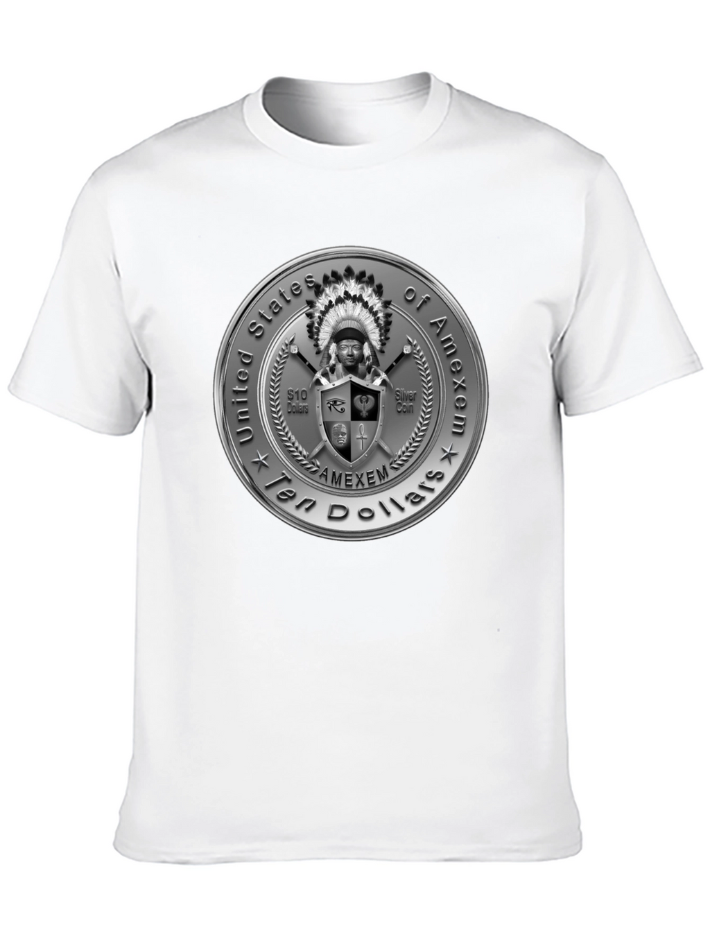 Amexem Coin Black T-Shirt - Ten Dollars