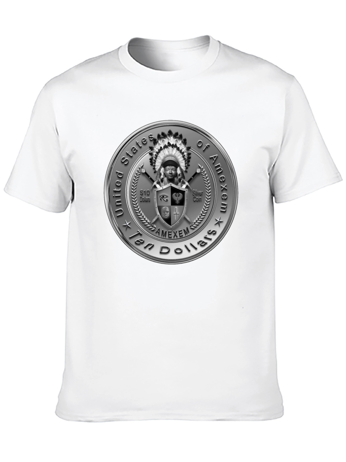 Amexem Coin Black T-Shirt - Ten Dollars