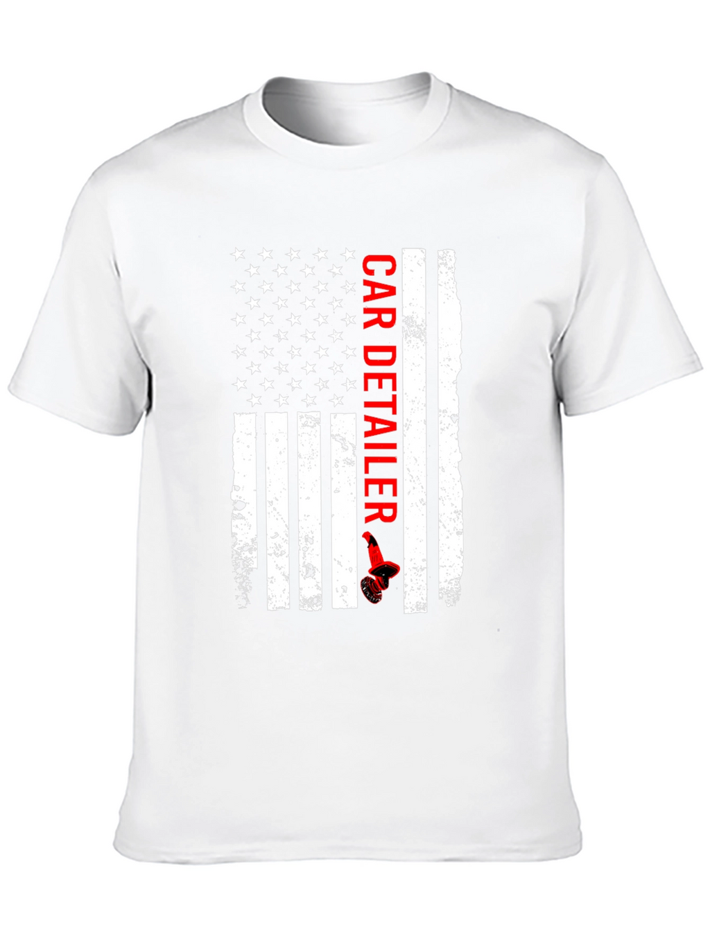 American Flag Car Detailer Graphic T-Shirt