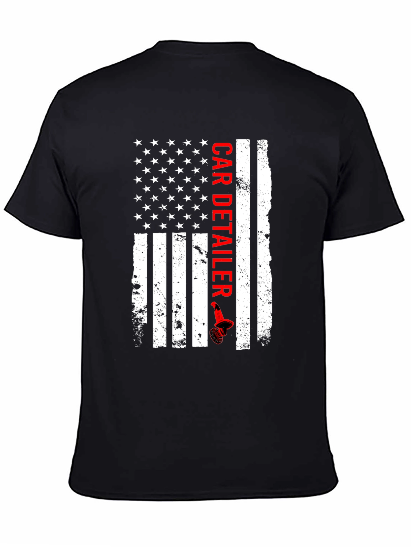 American Flag Car Detailer Graphic T-Shirt