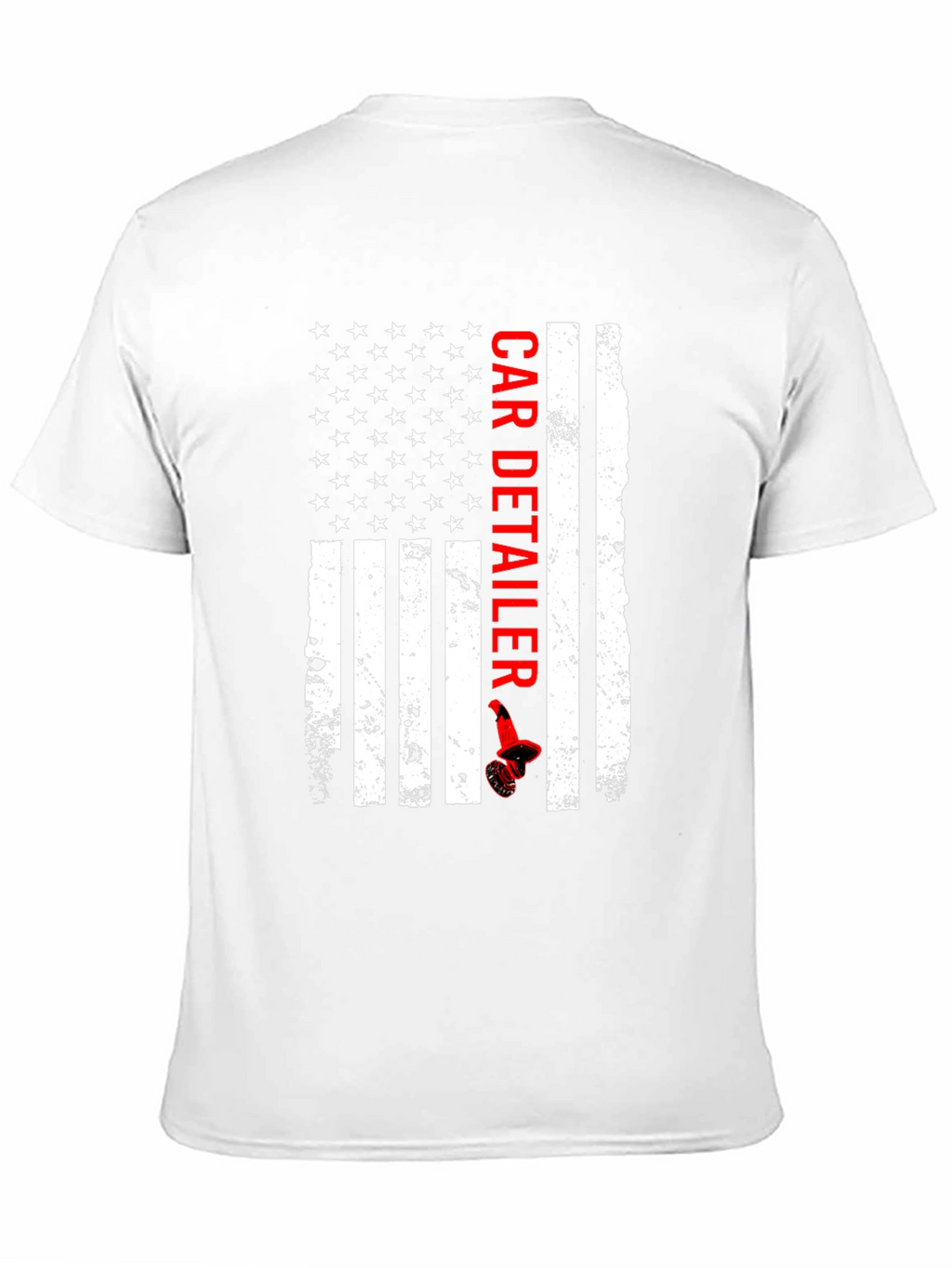 American Flag Car Detailer Graphic T-Shirt