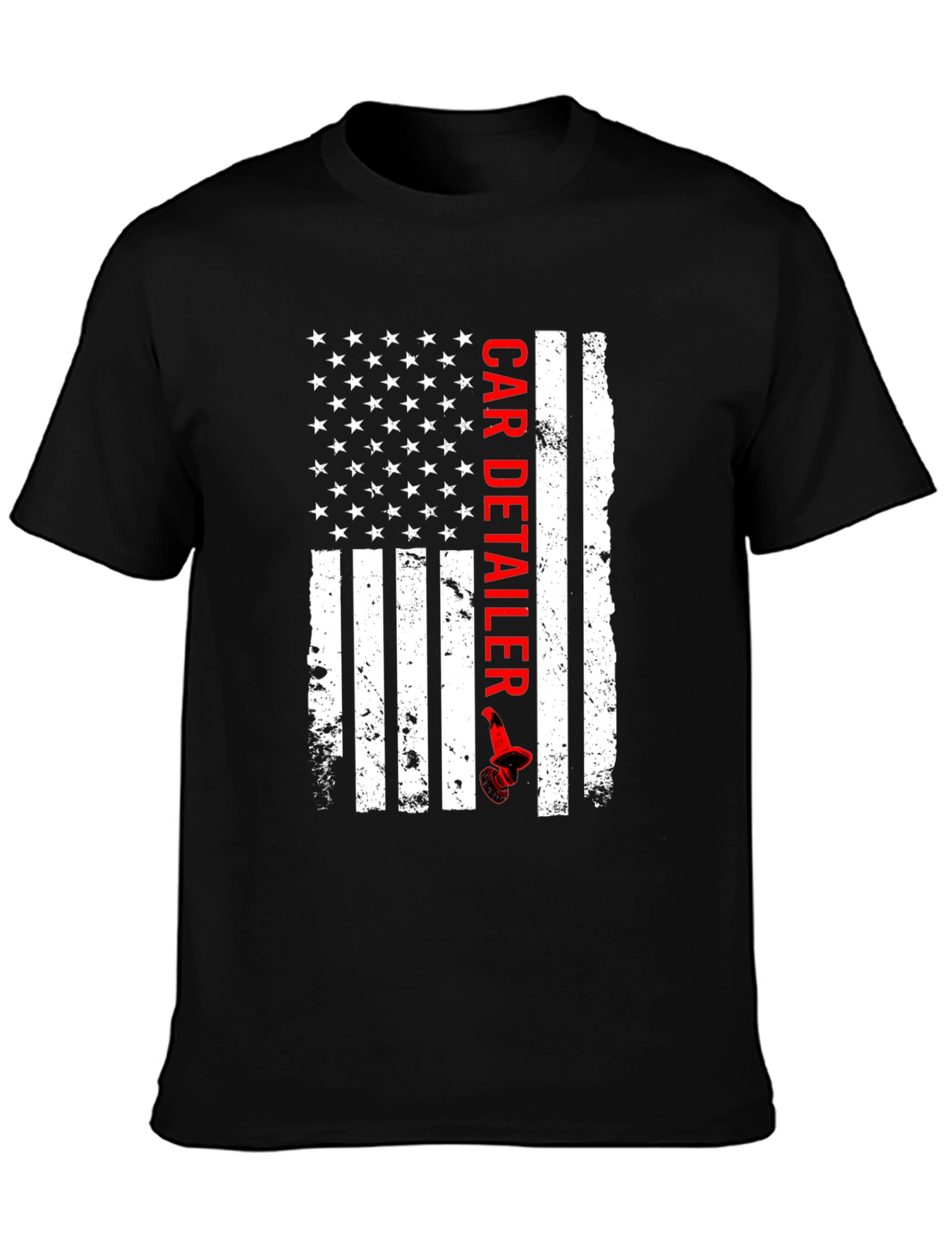 American Flag Car Detailer Graphic T-Shirt